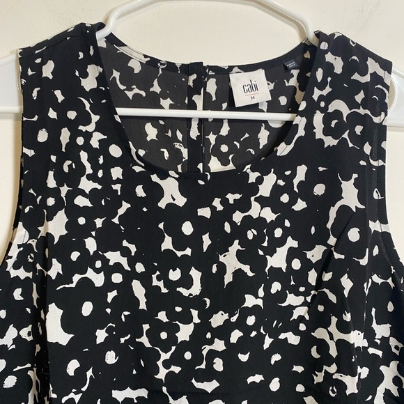 Cabi Black and White Dressy Tank Top Size Medium - Picture 2 of 10